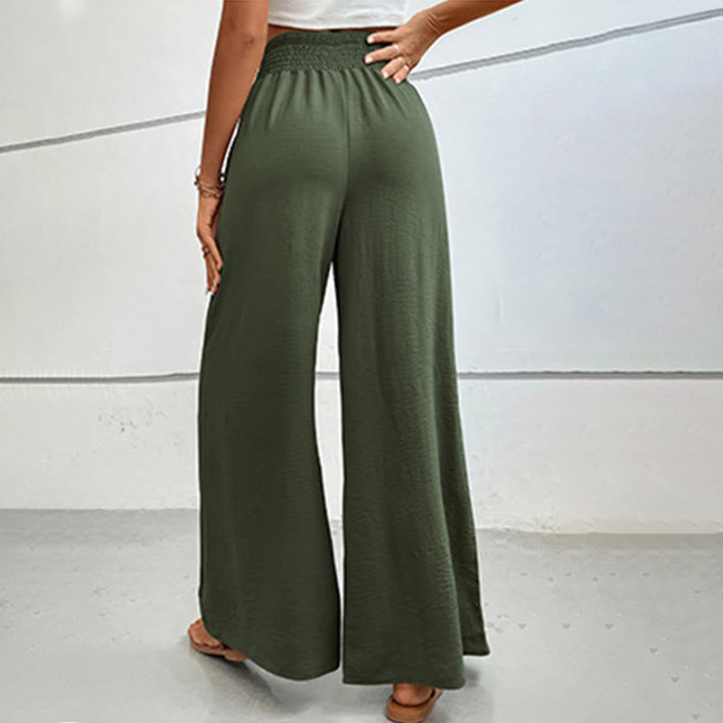 Olivenorma Summer Casual High-Waist Loose Fit Wide-Leg Elastic Waist Pants - image 21