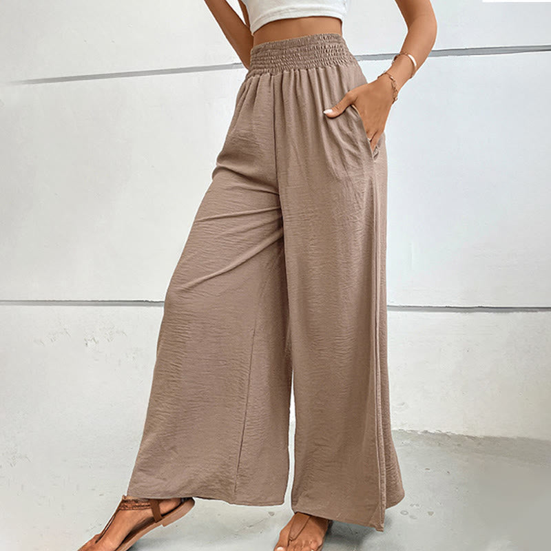 Olivenorma Summer Casual High-Waist Loose Fit Wide-Leg Elastic Waist Pants - image 17