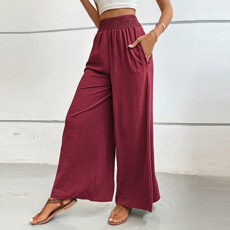 Olivenorma Summer Casual High-Waist Loose Fit Wide-Leg Elastic Waist Pants - image 33
