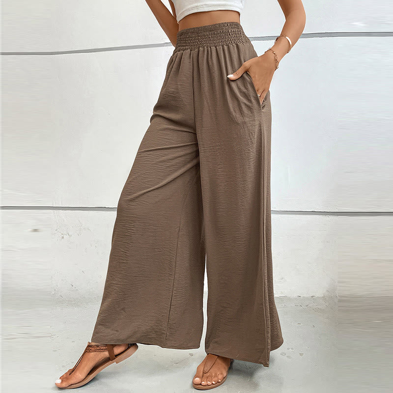Olivenorma Summer Casual High-Waist Loose Fit Wide-Leg Elastic Waist Pants - image 6