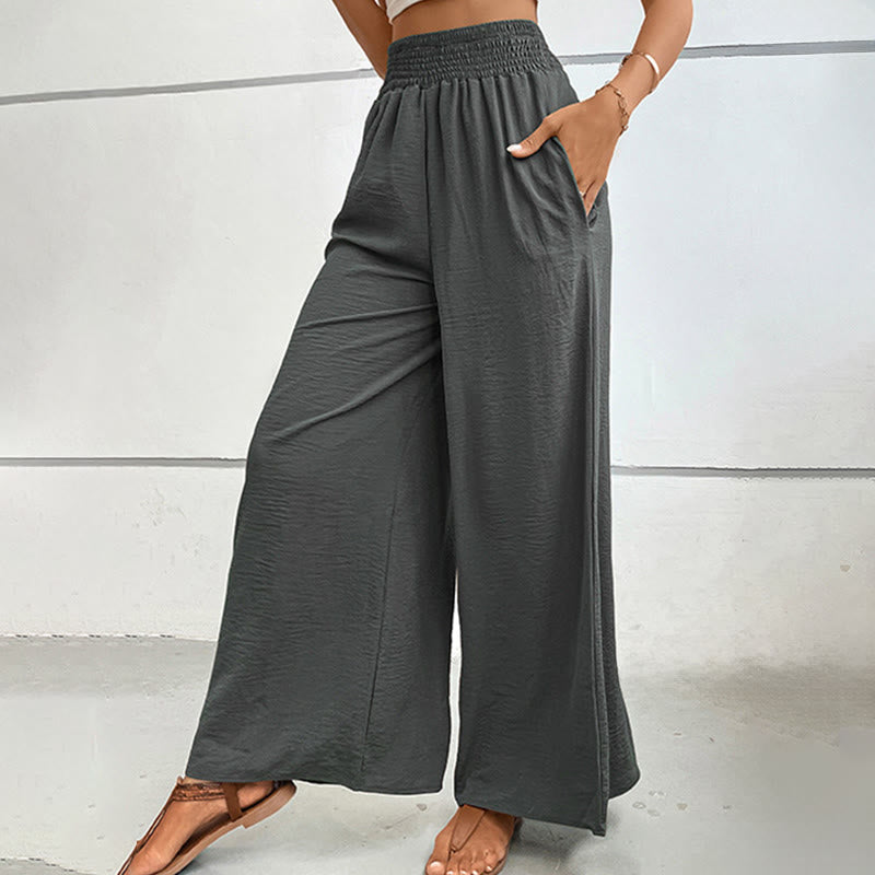 Olivenorma Summer Casual High-Waist Loose Fit Wide-Leg Elastic Waist Pants - image 23