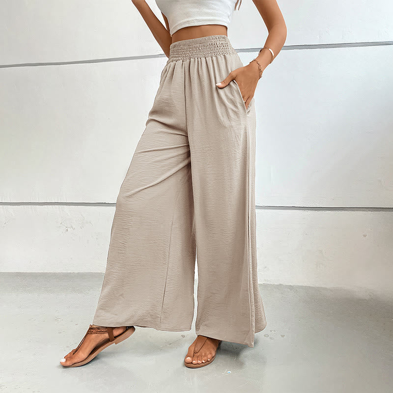 Olivenorma Summer Casual High-Waist Loose Fit Wide-Leg Elastic Waist Pants - image 14