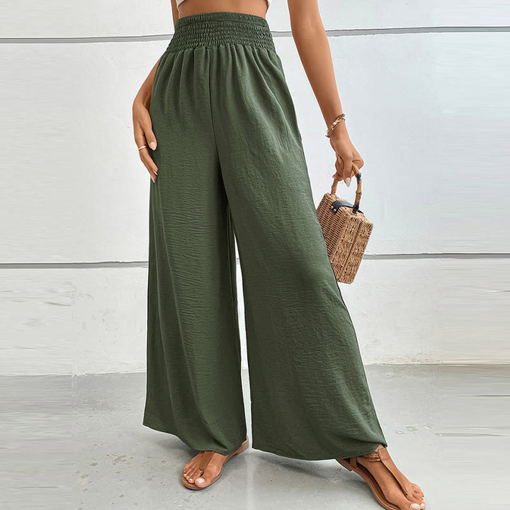 Olivenorma Summer Casual High-Waist Loose Fit Wide-Leg Elastic Waist Pants - image 20