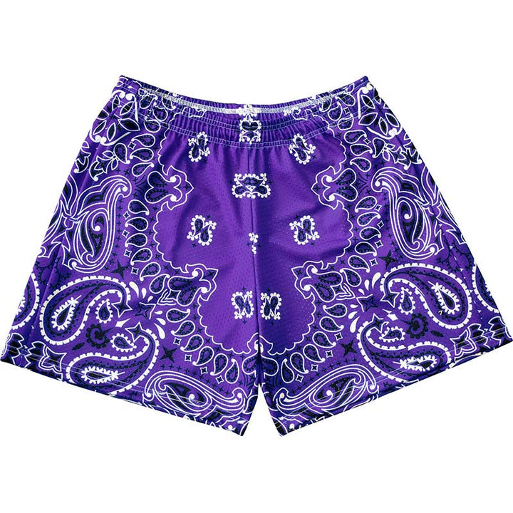 Olivenorma Men's Trendy Summer Printed Athletic Fitness Basketball Running Shorts Pants - Purple - 3XL - image 34