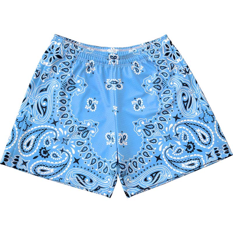 Olivenorma Men's Trendy Summer Printed Athletic Fitness Basketball Running Shorts Pants - Sky Blue - 3XL - image 36