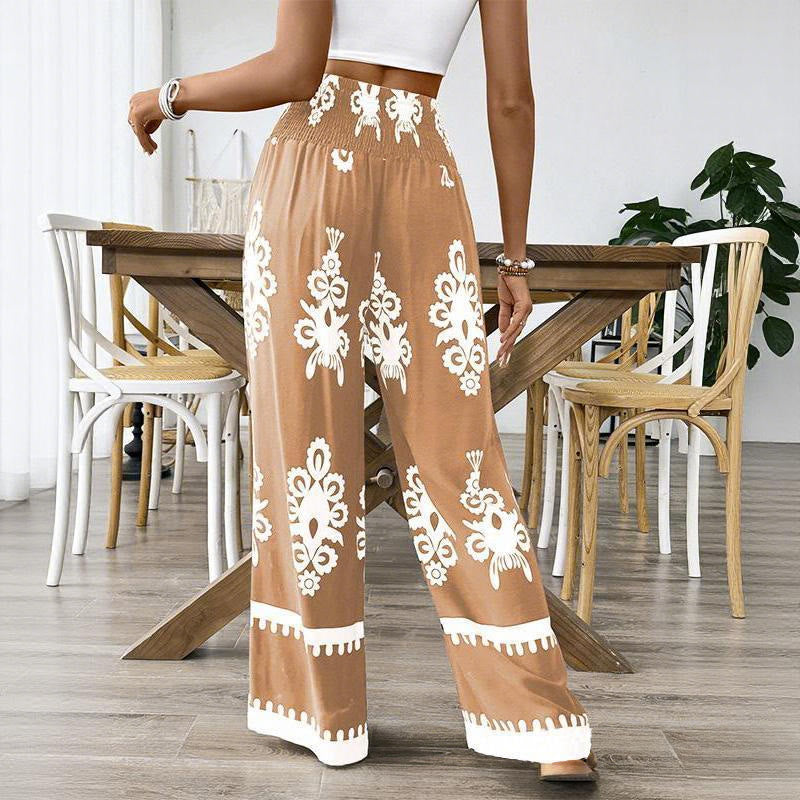 Olivenorma Women's Printed Loose Fit Casual Wide-Leg Comfortable Spring Summer Pants - image 14