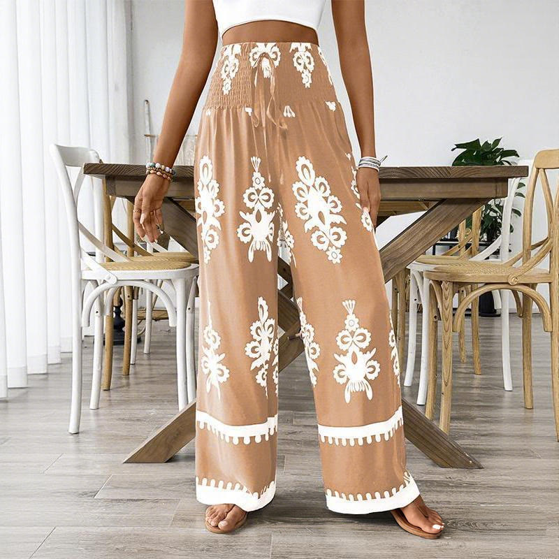 Olivenorma Women's Printed Loose Fit Casual Wide-Leg Comfortable Spring Summer Pants - image 12