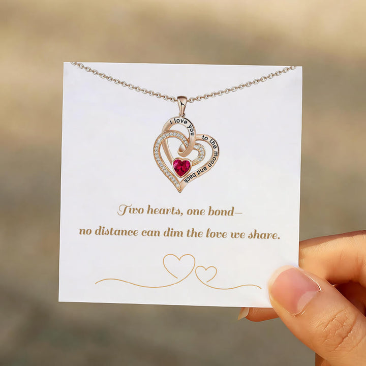 FREE Today: "I Love You to the Moon and Back" – Eternal Hearts Birthstone Necklace - image 1