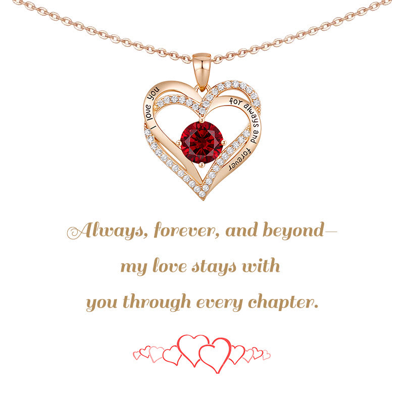 FREE Today: "I Love You Always and Forever" – Forever Love Birthstone Heart Necklace - image 0