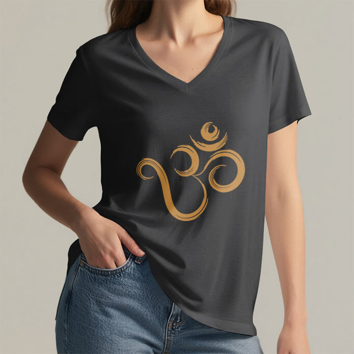 Olivenorma Breathe Yoga Meditation Inspirational V-Neck T-Shirt - image 9