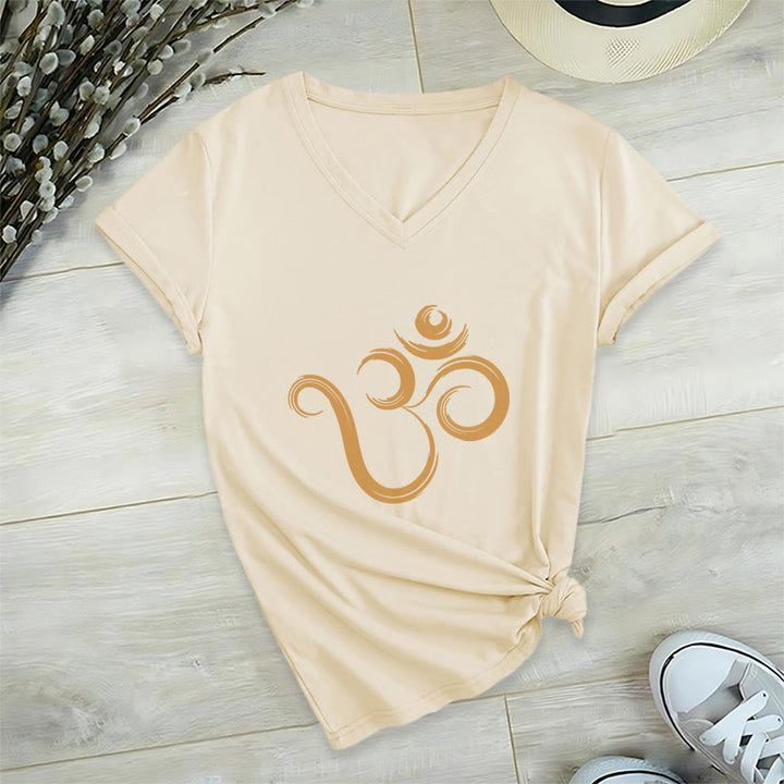 Olivenorma Breathe Yoga Meditation Inspirational V-Neck T-Shirt - Khaki - 2XL - image 20