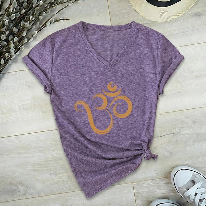 Olivenorma Breathe Yoga Meditation Inspirational V-Neck T-Shirt - Purple - 2XL - image 24