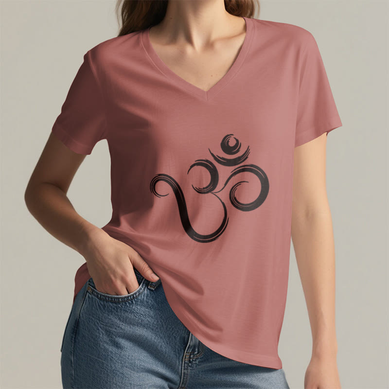 Olivenorma Breathe Yoga Meditation Inspirational V-Neck T-Shirt - image 17