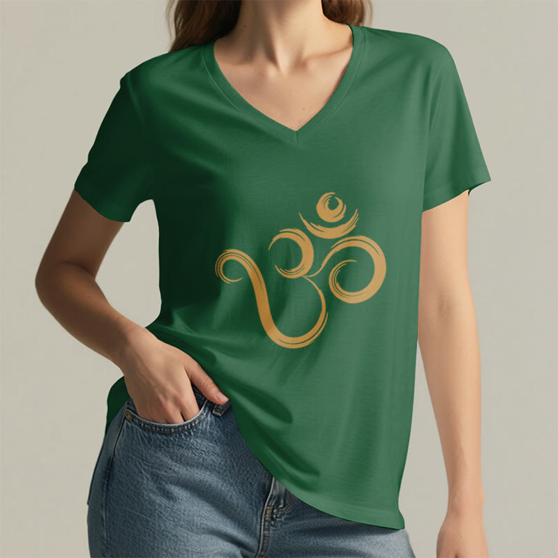 Olivenorma Breathe Yoga Meditation Inspirational V-Neck T-Shirt - image 7