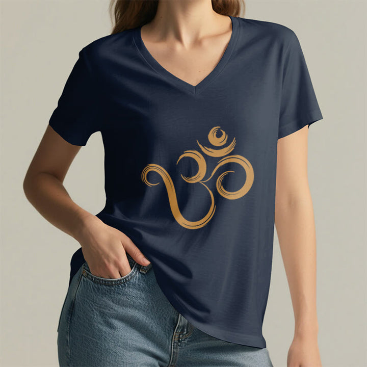 Olivenorma Breathe Yoga Meditation Inspirational V-Neck T-Shirt - image 3