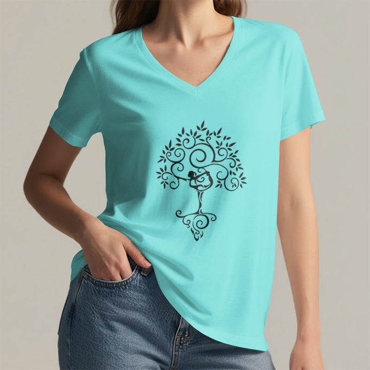 Olivenorma Yoga Lover Namaste Meditation V-Neck T-Shirt - image 25