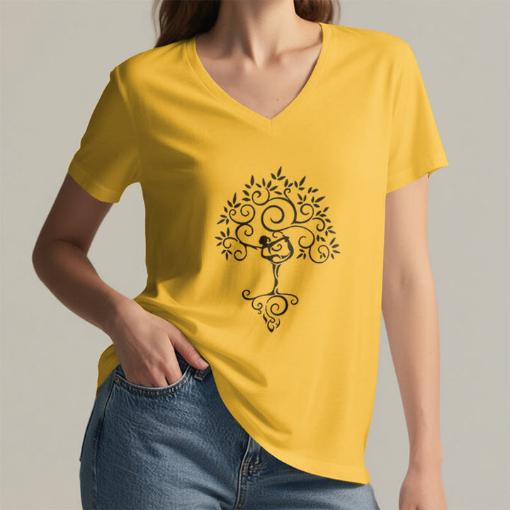 Olivenorma Yoga Lover Namaste Meditation V-Neck T-Shirt - image 17