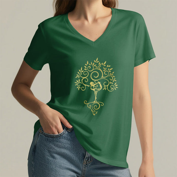 Olivenorma Yoga Lover Namaste Meditation V-Neck T-Shirt - image 7
