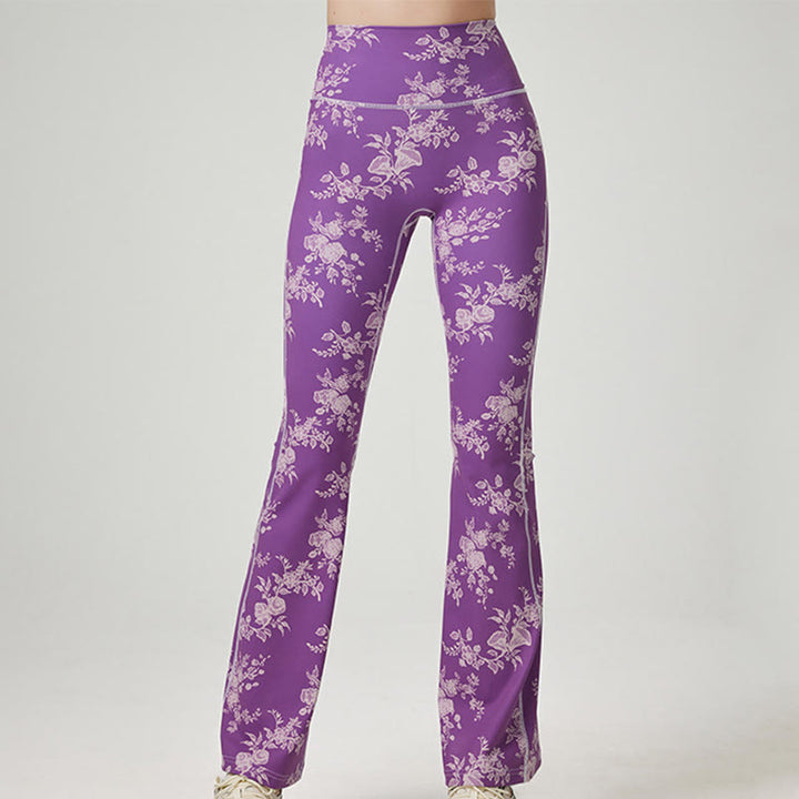 Olivenorma Women’s Printed Flare Yoga Fitness Pants - Purple - XL - image 10