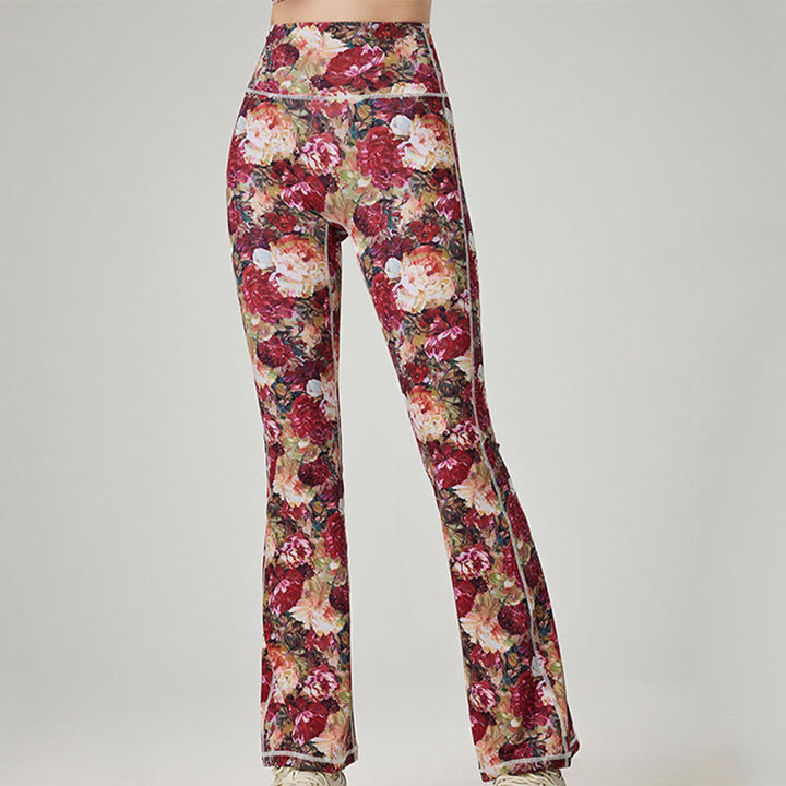 Olivenorma Women’s Printed Flare Yoga Fitness Pants - Red - XL - image 5