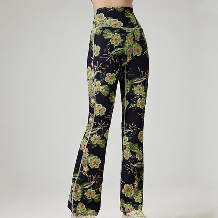 Olivenorma Women’s Printed Flare Yoga Fitness Pants - Black - XL - image 2