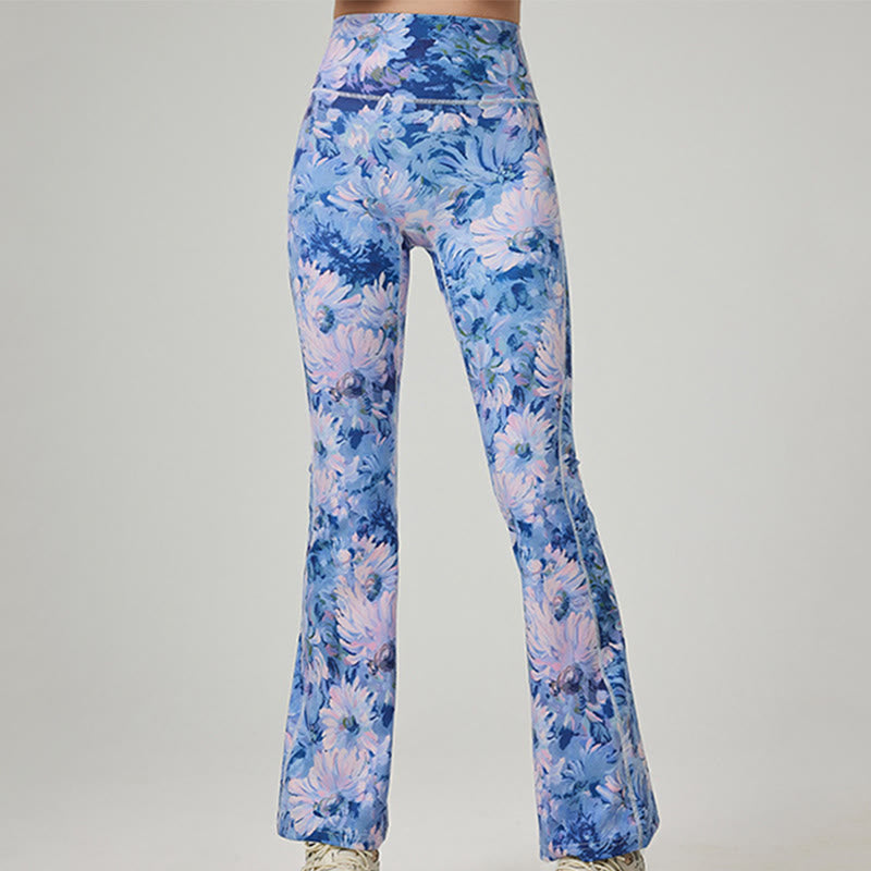 Olivenorma Women’s Printed Flare Yoga Fitness Pants - Blue - XL - image 0