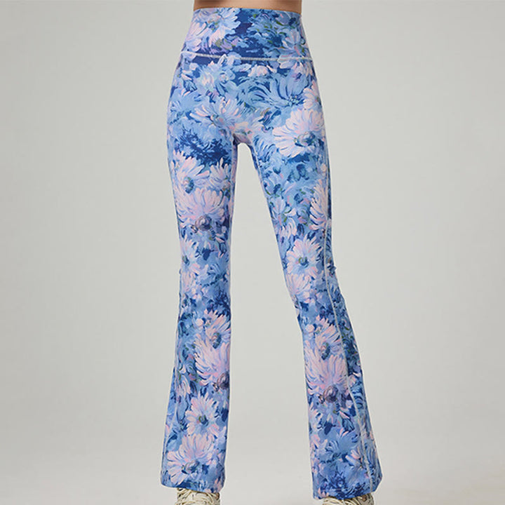 Olivenorma Women’s Printed Flare Yoga Fitness Pants - Blue - XL - image 0