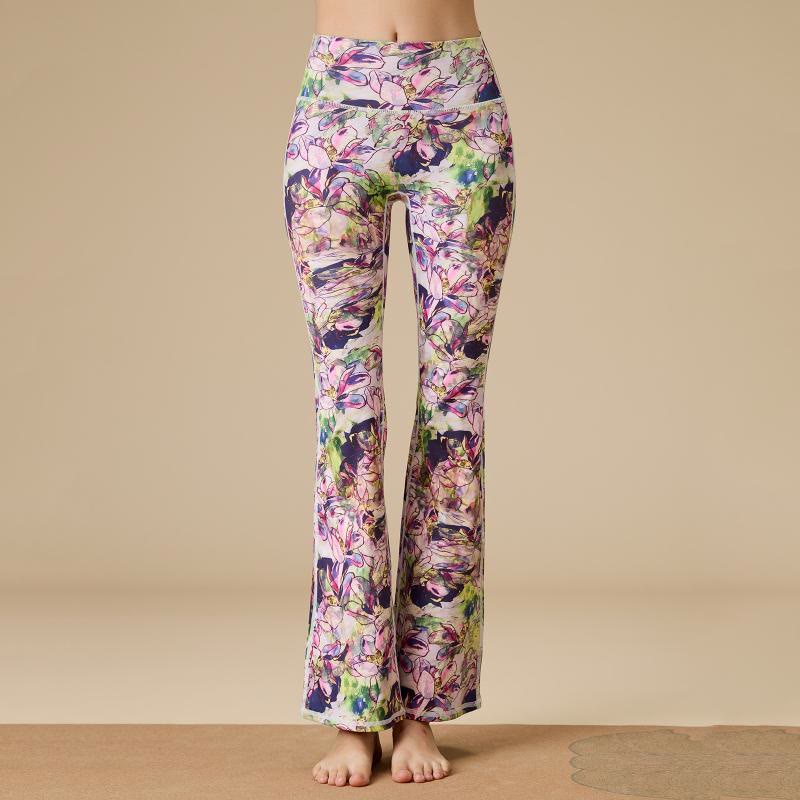 Olivenorma Women's Sculpted High-Waist Flare Yoga Pants - Painted Bud - XL - image 3