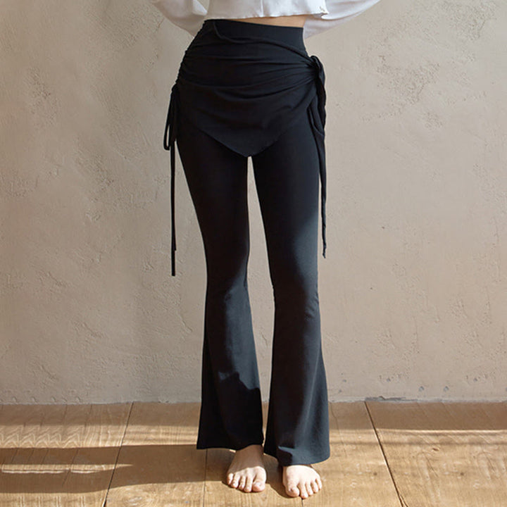 Olivenorma Women's Elegant High-Waist Tie-Detail Flare Pants - image 6