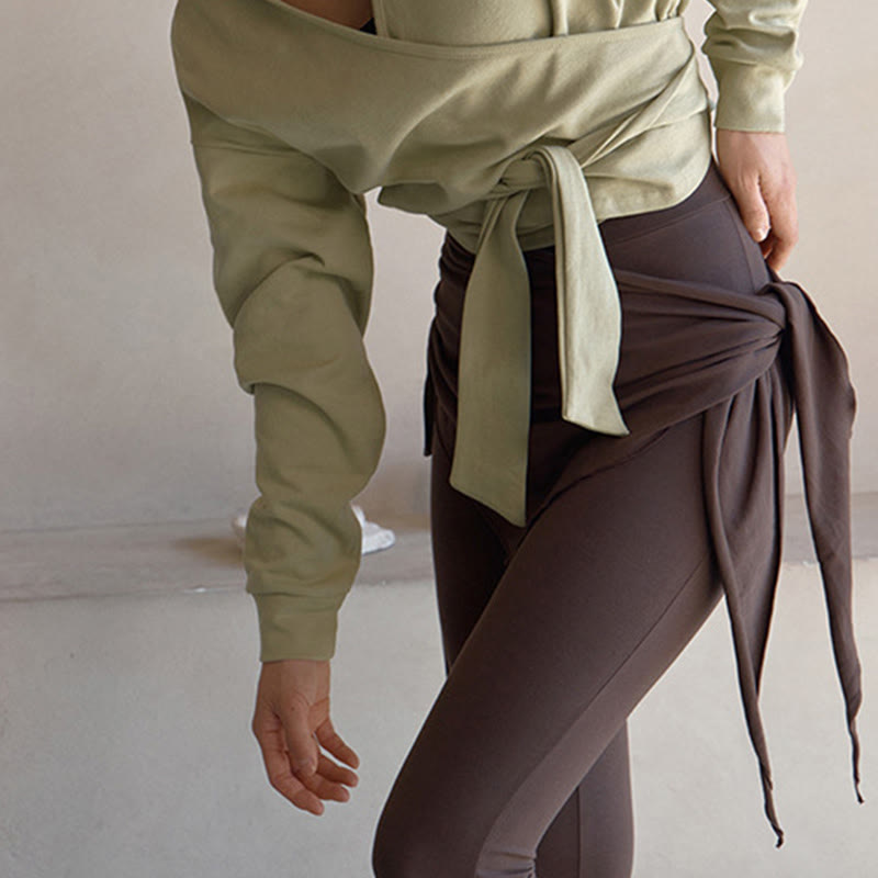 Olivenorma Women's Elegant High-Waist Tie-Detail Flare Pants - image 4
