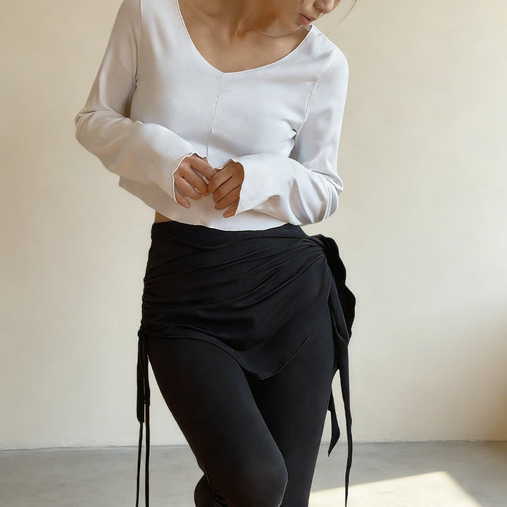 Olivenorma Women's Elegant High-Waist Tie-Detail Flare Pants - image 7