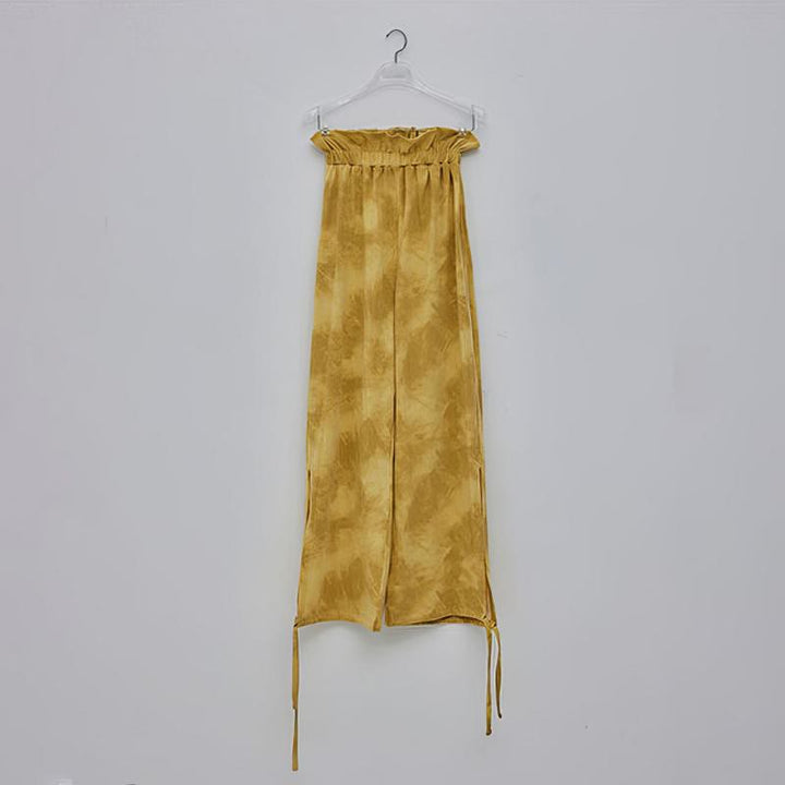 Olivenorma Women's Ink-Print Straight Tie Yoga Pants - Yellow - XL - image 9