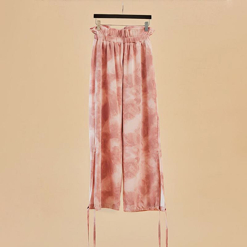 Olivenorma Women's Ink-Print Straight Tie Yoga Pants - Red - XL - image 1