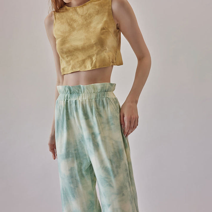 Olivenorma Women's Ink-Print Straight Tie Yoga Pants - image 13