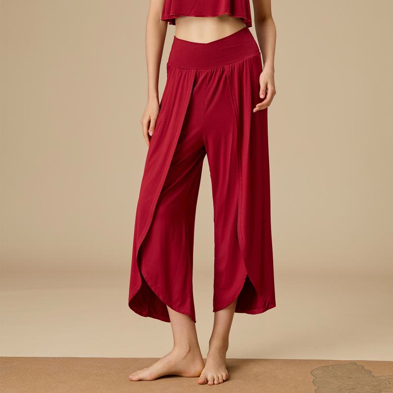 Olivenorma Women's Bamboo Flow Elastic Waist Pants - Red - XL - image 4