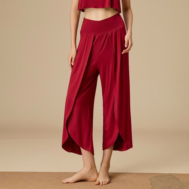 Olivenorma Women's Bamboo Flow Elastic Waist Pants - Red - XL - image 4