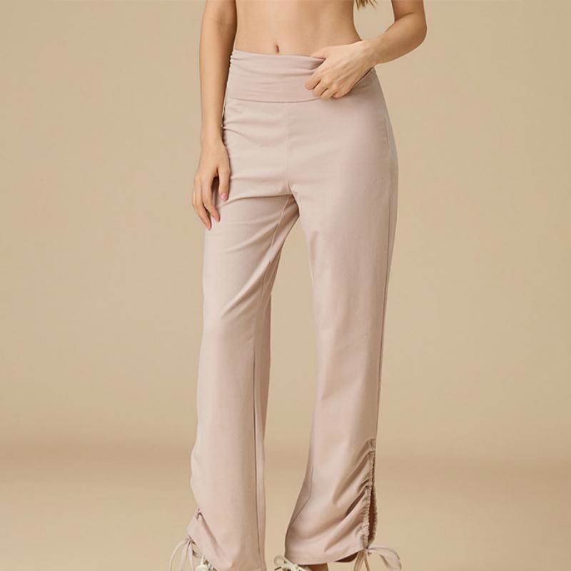 Olivenorma Women's Airy High-Waist Drawstring Wide Leg Pants - Pink Apricot - XL - image 9