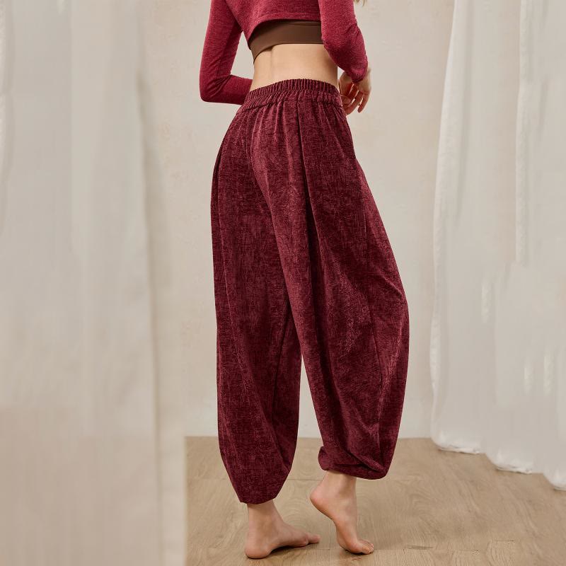 Olivenorma Women's Lantern Wide Leg Pants - Chenille Red - L - image 2
