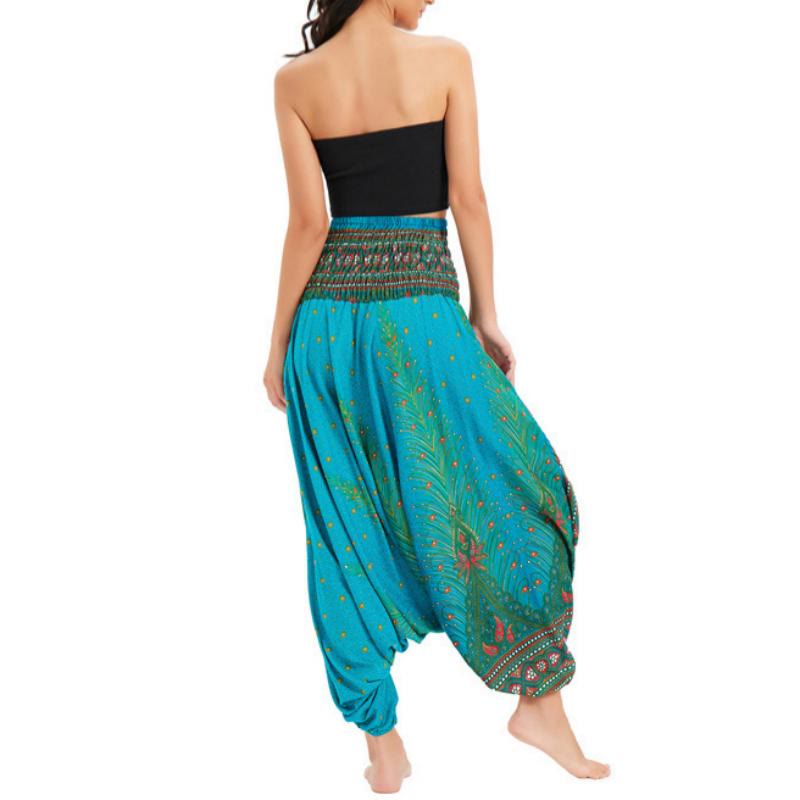 Olivenorma Women's Bohemian Wide Leg Yoga Pants - Peacock Lake Green - image 23