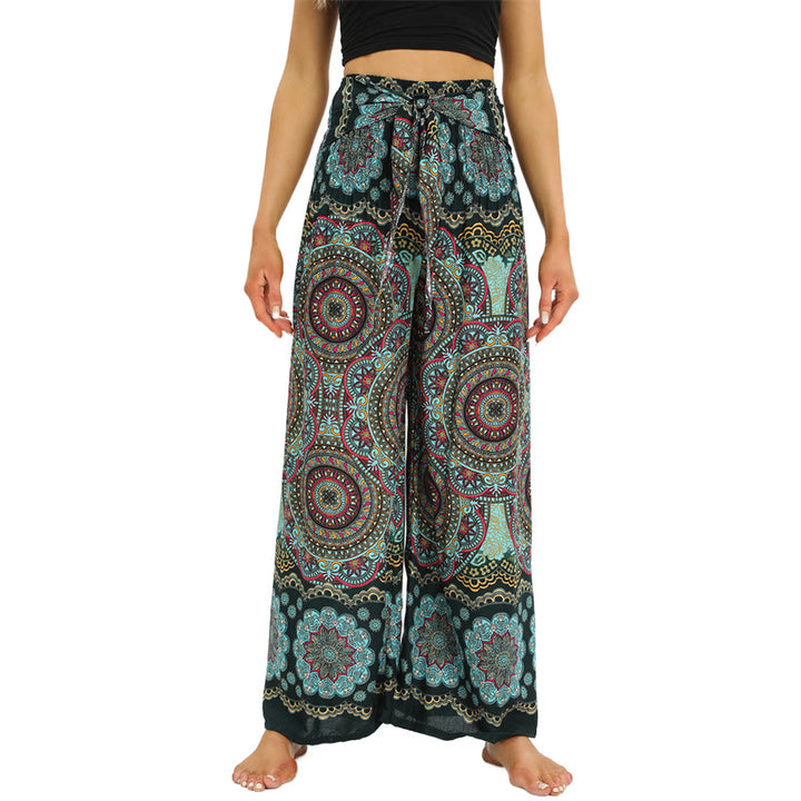 Olivenorma Women's Bohemian Yoga Lounge Pants - Black Gold - image 7