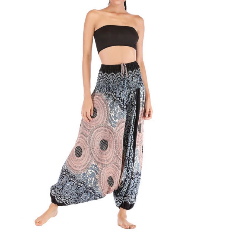 Olivenorma Women's Bohemian Relaxed Drop-Crotch Yoga Pants - White - image 27