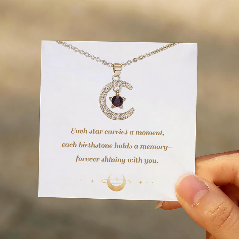 Olivenorma Month Birthstone Star Creative Gift Card Necklace - image 1