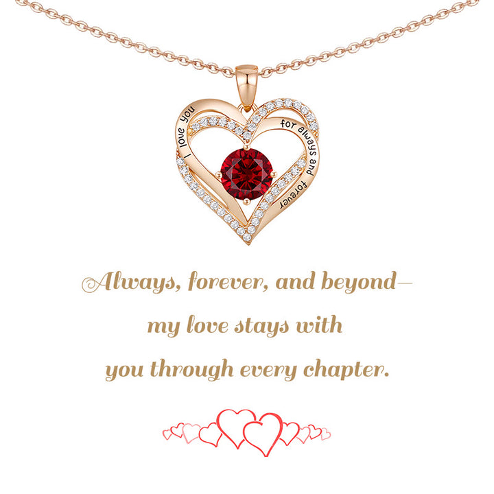 Olivenorma "I Love You Always and Forever" – Forever Love Birthstone Heart Necklace - image 0