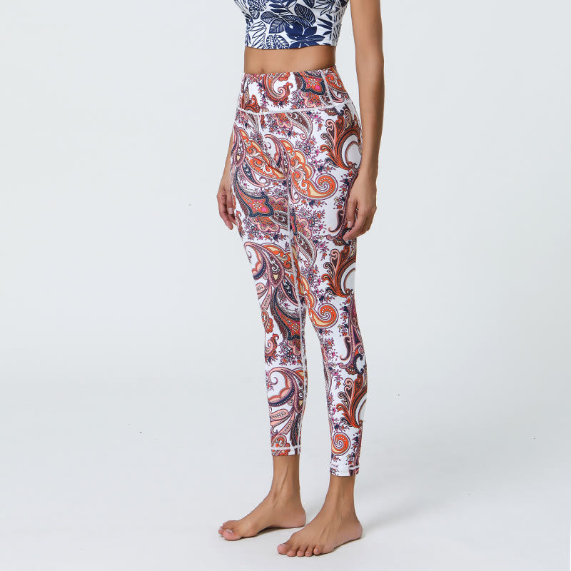 Olivenorma High-Waisted Vibrant Paisley Print Yoga Pants - XL - image 2