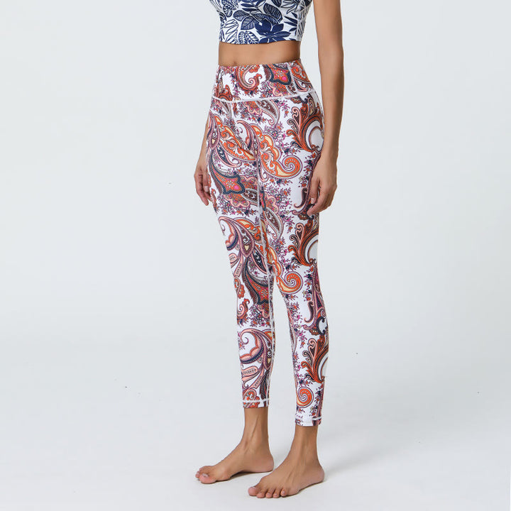 Olivenorma High-Waisted Vibrant Paisley Print Yoga Pants - XL - image 2