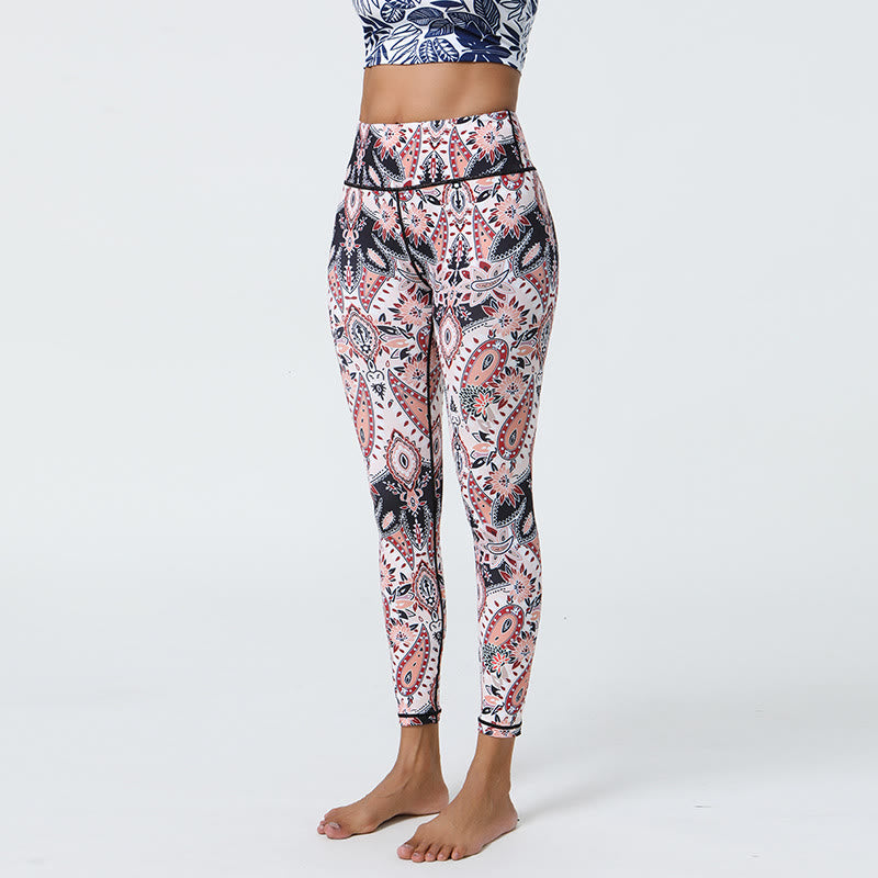 Olivenorma High-Waisted Elegant Paisley Print Yoga Pants - image 2