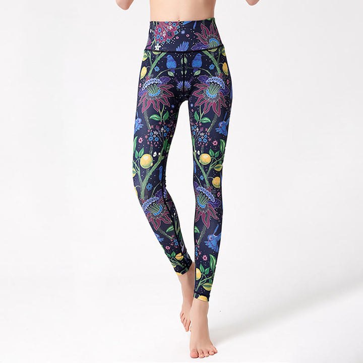 Olivenorma High-Waisted Garden-Inspired Print Yoga Pants - image 2
