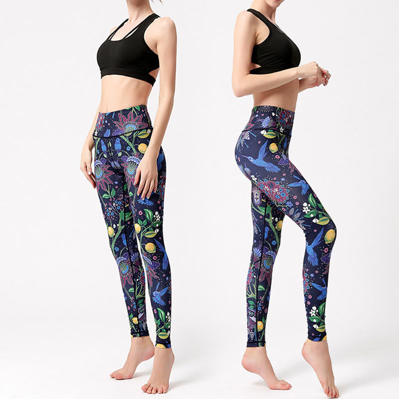 Olivenorma High-Waisted Garden-Inspired Print Yoga Pants - image 5