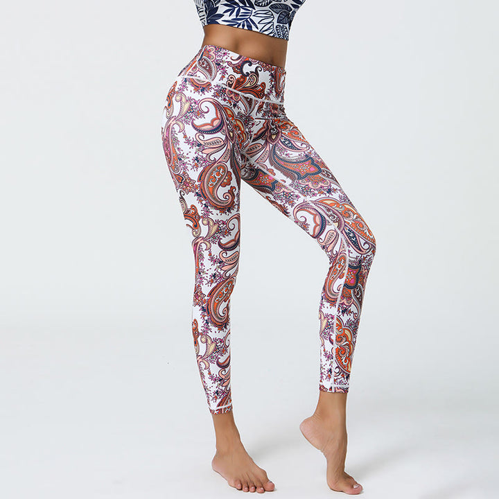 Olivenorma High-Waisted Vibrant Paisley Print Yoga Pants - image 3