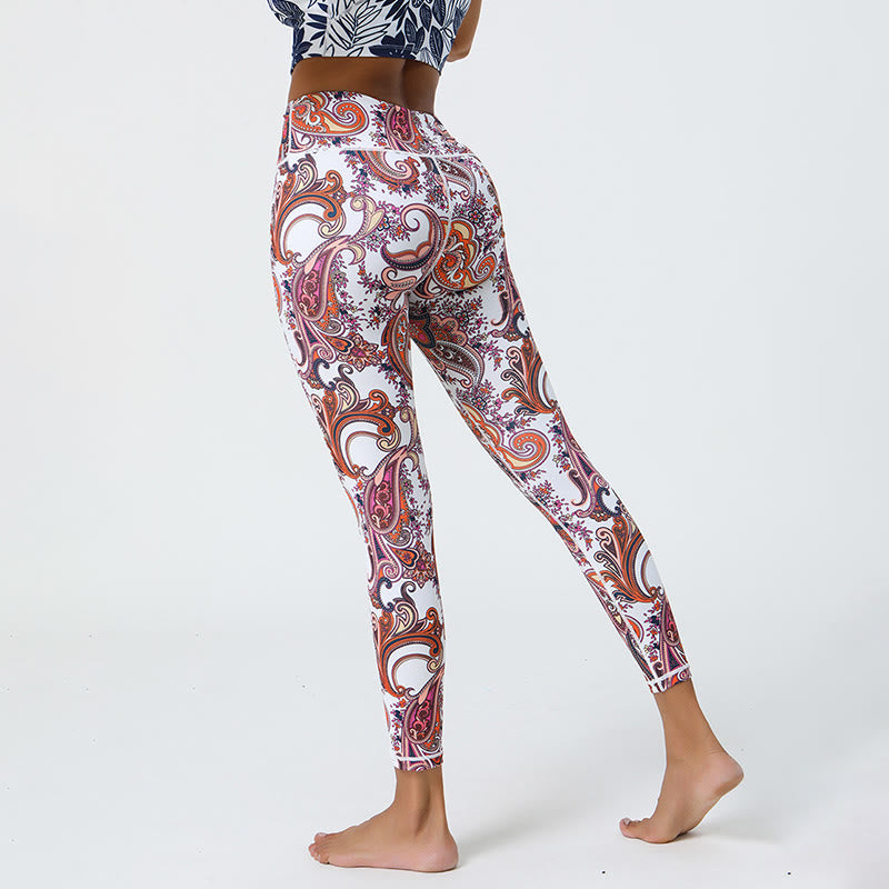 Olivenorma High-Waisted Vibrant Paisley Print Yoga Pants - image 1